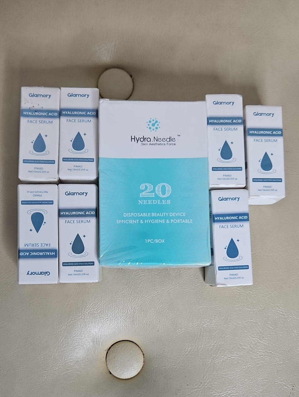 Hydra Needle 20 micro-infusion stamp W/ 7 Glamory Hyaluronic Acid Face Serum